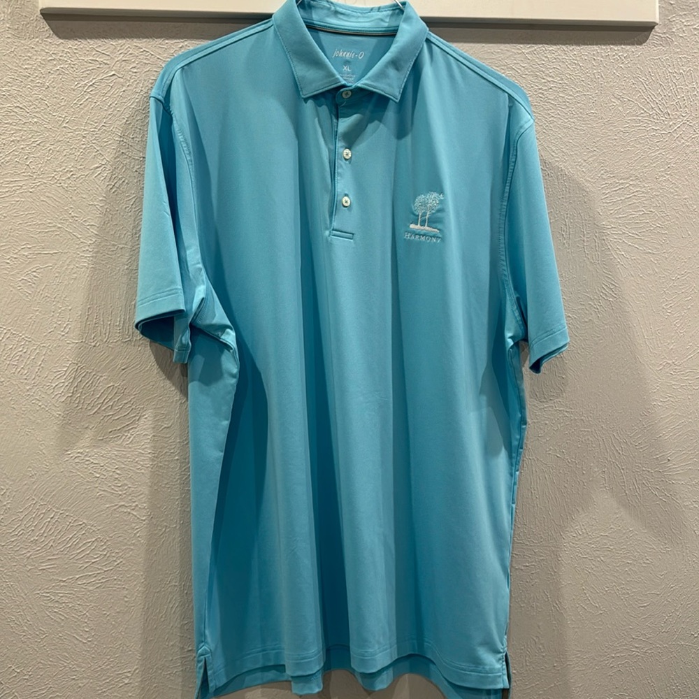 Men’s golf Johnnie O performance golf polo- XL Harmony Club-EUC